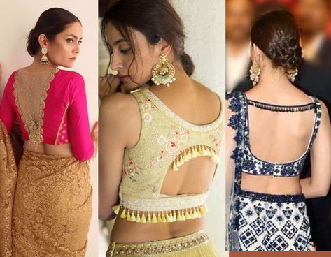 Back Neck Blouse Designs, Back Neck Blouse, Latest Blouse Neck Designs, Blouse Neck Design, Neck Blouse Designs, New Saree Blouse Designs, New Blouse Designs, Blouse Designs Indian, New Saree