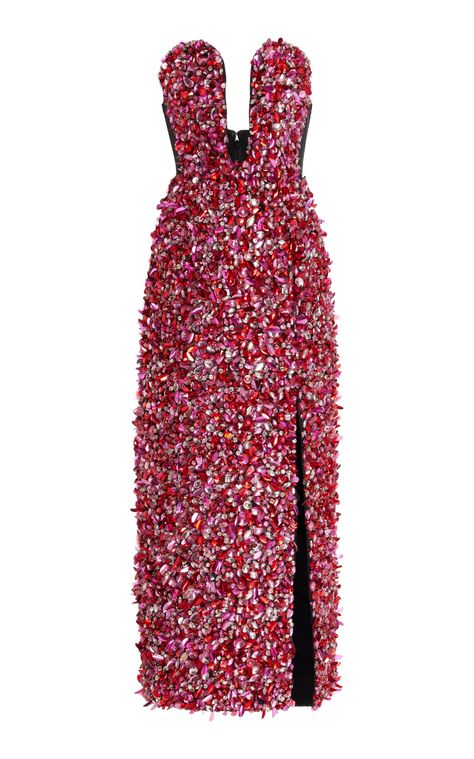 Embellished Strapless Midi Dress By Carolina Herrera | Moda Operandi Carolina Herrera Fashion, Couture Outfits, Strapless Midi Dress, Column Dress, Midi Dress Casual, Gala Dresses, Pink Midi Dress, Designer Gowns, Carolina Herrera