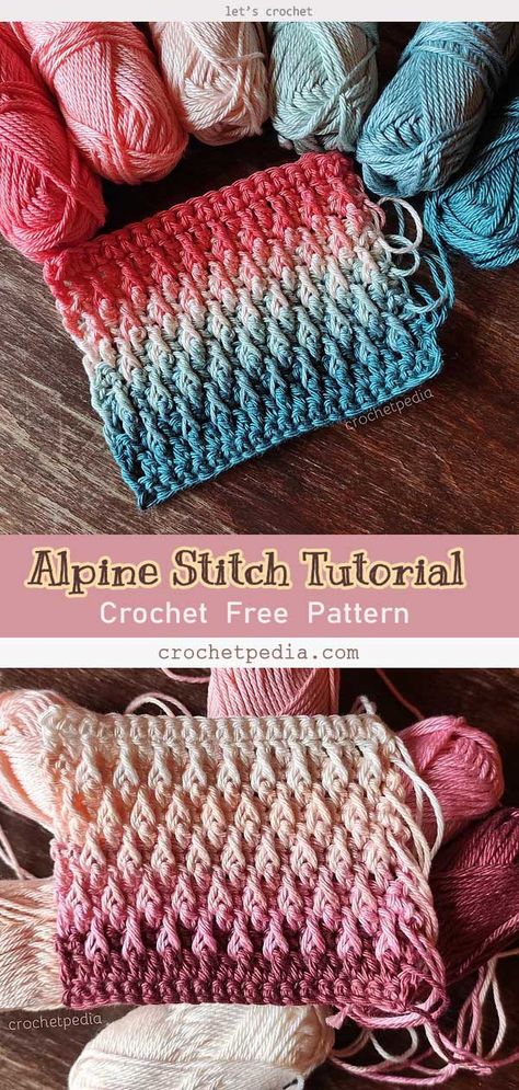 Alpine Stitch Crochet, Crochet Easy Patterns, Alpine Stitch, Start Crocheting, Crochet Classes, Easy Patterns, Crochet Baby Sandals, Crochet Afgans, Crochet For Beginners Blanket