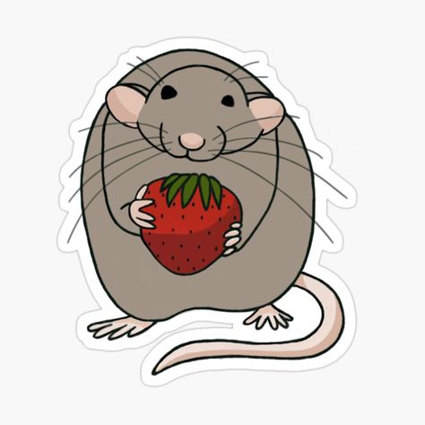 Rat Sticker, Cute Rats, Sticker Cute, Rats, Science Poster, Cake Toppers, Sticker Design, Stranger Things Fanart, Vinyl Sticker