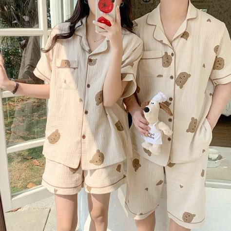 Couples Dresses Matching, Pajamas Shorts Outfit, Matching Couple Pajamas, Matching Pajama Set, Bff Matching Outfits, Matching Pajama, Ancient Chinese Clothing, Couple Pajamas, Sleepwear Fashion