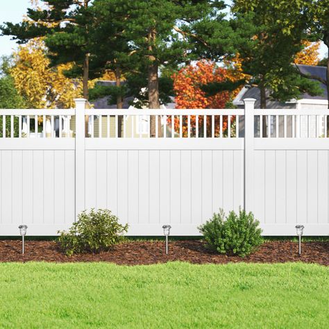 Spindle Privacy Fence - Vinyl Fencing - Barrette Outdoor Living Drive Gates, Picket Gate, Vinyl Fencing, Solar Post Caps, Front Fence, Privacy Fences, Post Cap, Vinyl Fence, Privacy Fence