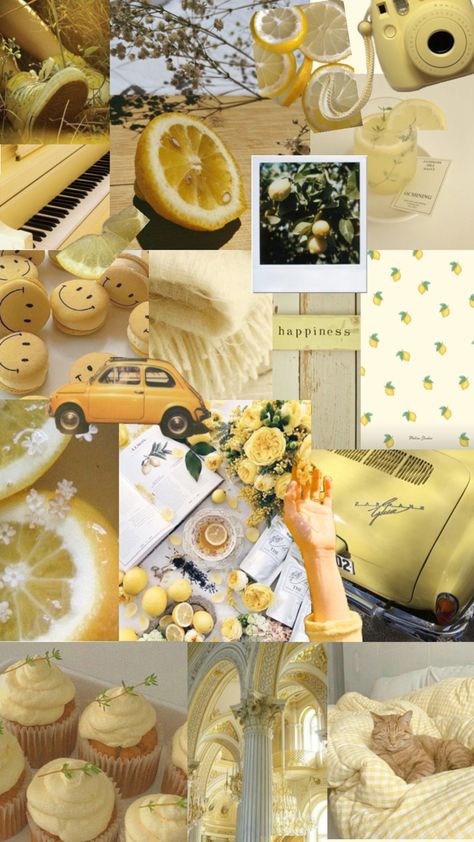 Lemon Aesthetic, Aesthetic Collage Wallpaper, Cute Images For Wallpaper, Collage Wallpaper, Color Collage, Wallpaper For Iphone, Pinterest Templates, Rainbow Wallpaper, Holiday Wallpaper