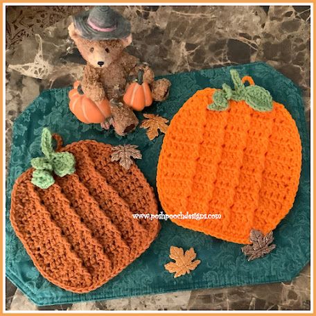 Pumpkin Pot Holder, Pot Holder Crochet Pattern, Crochet Kitchen Patterns, Friday Fun Day, Pot Holder Crochet, Pumpkin Pot, Crochet Dish Towels, Autumn Crochet, Crochet Potholder Patterns