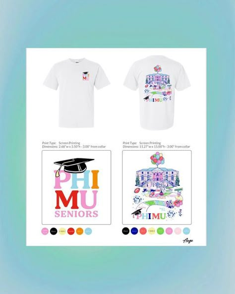 Senior Sorority Shirts, Senior Merch, Sorority Graduation, Senior Week, Sorority Clothing, Graduation Tshirts, Brunch Shirts, Bright Aesthetic, Sorority Shirt Designs