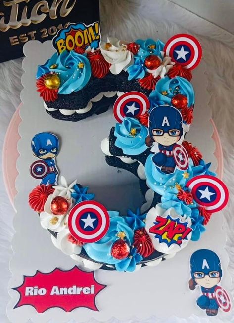 Superhero Number Cake, Sonic Number Cake, Marvel Cakes For Boys, Number Cake For Boys, 5 Cupcake Cake, Girl Superhero Cake, Number 4 Cake, Moana Birthday Cake, Number Birthday Cakes