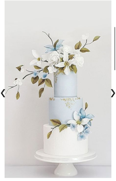 White Blue Wedding Cake, Wedding Cake Designs Blue, Japanese Wedding Cakes, Royal Blue Wedding Cake, Baby Blue Wedding Theme, Blue And White Wedding Cake, Royal Blue Wedding Cakes, Navy Cake, Blush Pink Wedding Cake