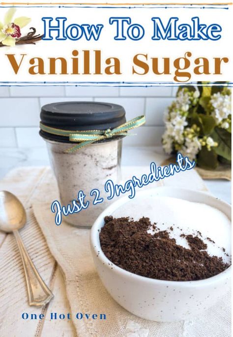 How To Make Vanilla Sugar How To Make Vanilla Sugar, Vanilla Sugar Recipe, Flavored Sugars, Homemade Extracts, Vanilla Bean Recipes, Cooking And Baking Recipes, Infused Sugar, Vanilla Powder, Jar Recipes