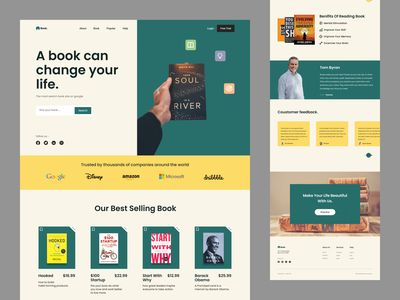 Library Website Design Inspiration, Library Website Design, Book Website Design, Bookstore Website, Ebook Landing Page, Header Website, Web Design Books, Book Website, Bookstore Design