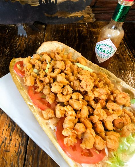 Overstuffed Fried Crawfish Po’Boy - Acadiana Table Hoagie Sandwiches, Po Boy Sandwich, Fried Shrimp Recipes, Crawfish Recipes, French Bread Loaf, Creole Cooking, Cajun Creole Recipes, Seafood Entrees, Plate Lunch