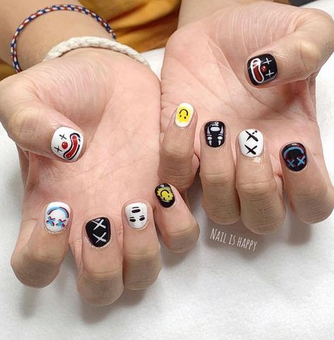 Colorful Nail Art Ideas, Nails Hombres, Make Nail Art, Short Nail Manicure, Minimal Nails Art, August Nails, Dark Academia Clothes, Mens Nails, Academia Clothes