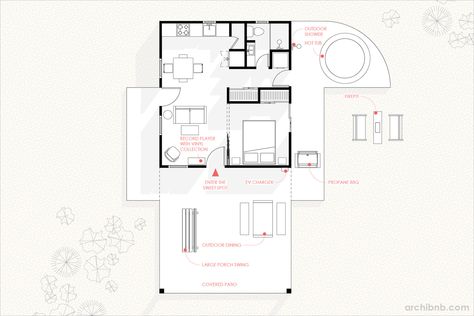 Archibnb Draws Architectural Floor Plans for Your Airbnb Listings,Courtesy of Archibnb Airbnb Floor Plans, Airbnb Architecture, Artistic Floor Plan, Student Accomodation Floor Plan, Hostel Design Plan Floors, Hostel Architectural Plan, Hotel Ground Floor Plan Layout, Architectural Floor Plans, Cabins And Cottages