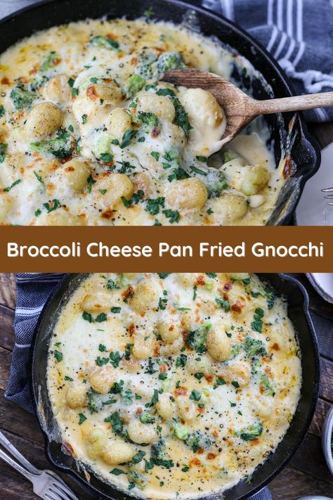 Broccoli Cheese Pan Fried Gnocchi Gnocchi Recipes With Broccoli, Cheese Stuffed Gnocchi Recipes, Gnocchi Broccoli Recipes, Gnocchi Recipes Broccoli, Broccoli Cheddar Gnocchi, Air Fried Gnocchi Recipes, Broccoli Gnocchi Recipe, Gnocchi And Broccoli Recipes, Pan Fried Gnocchi Recipes