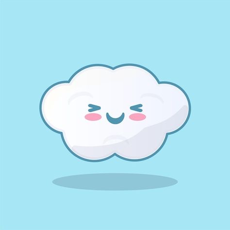 Cloud Cute Drawing, Cute Clouds Drawing, Cloud Cartoon Cute, Cute Cloud Illustration, Happy Illustration Art, Illustrated Animation, Kawaii Clouds, Sky Cartoon, Cloud Cartoon