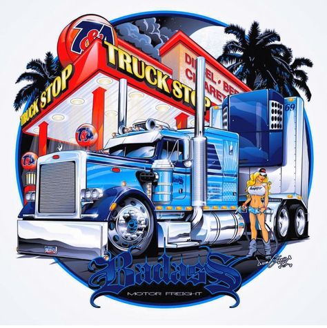 Peterbilt Trucks Drawing, Semi Truck Wallpaper, Semi Truck Clip Art, Cartoon Semi Truck, Semi Truck Silhouette, Cool Car Stickers, Motorcycle Art Painting, Customised Trucks, Custom Big Rigs