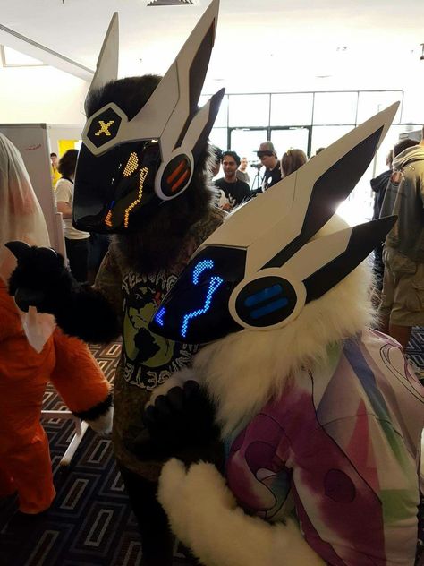 Fursuit With Glasses, Cool Fursuit Ideas, Fursona Protogen, Protogen Suits, Fursuit Protogen, Cool Fursuits, Protogen Fursuit, Partial Fursuit, Protogen Art