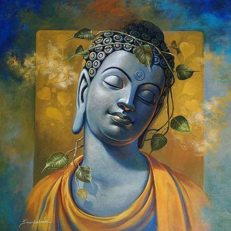 Buddha Canvas Art, Buddha Painting Canvas, Ganesh Art Paintings, Buddha Canvas, Buddha Art Drawing, Buddha Artwork, Buddha Art Painting, Religious Paintings, Buddha Painting