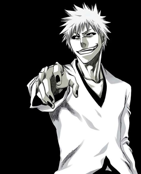 Ichigo Kurosaki Hollow, White Zangetsu, White Ichigo, Ichigo Zangetsu, Hollow Ichigo, Bleach Pfps, Kubo Tite, Anime Ichigo, Bleach Anime Ichigo