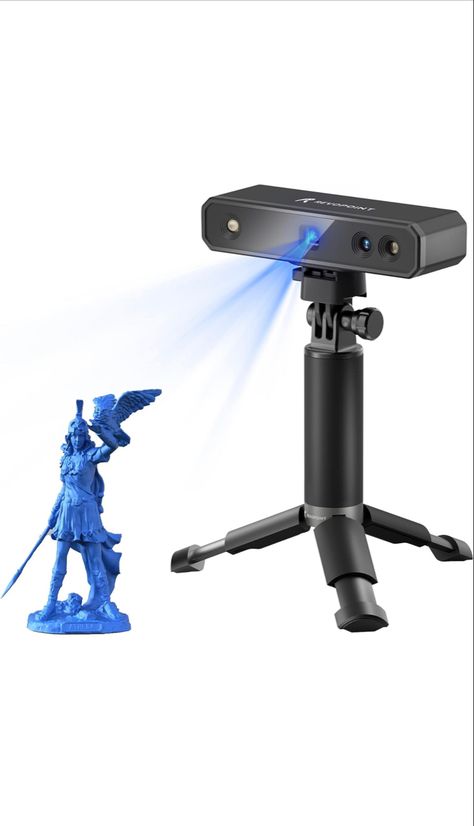 The pin features the sleek and compact design of the Revopoint MINI 3D Scanner. It showcases the handheld scanner in action, capturing intricate details with its high precision and speed. The pin highlights the scanner's industrial blue light technology and its ability to produce full-color 3D scans. The design emphasizes the scanner's portability and its suitability for 3D printing enthusiasts. Handheld Scanner, 3d Scanners, Industrial Blue, 3d Camera, 3d Scanner, 3d Scanning, 3d Laser, Scanners, Business Ideas