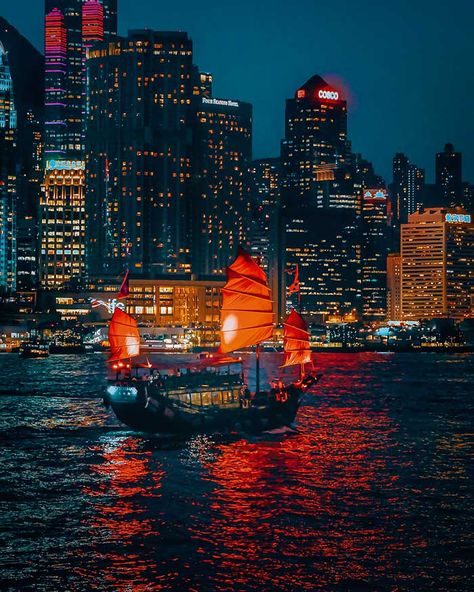 Hong Kong Junk Boat, Old Hong Kong, Kong Art, Hong Kong Photography, Semester At Sea, Junk Boat, Hong Kong Art, Nagano Japan, Old Boats