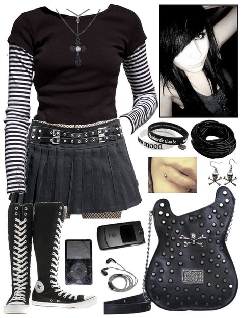 Emo Nerd Outfits, Cute Emo Outfits 2000s, Emo Outfit 2000s, Emo Looks Outfits, Emo Outfit Inspo 2000s, Emo Nite Outfit, Emo Party Outfit, 2000 Emo Aesthetic, Emo Clothes 2000s