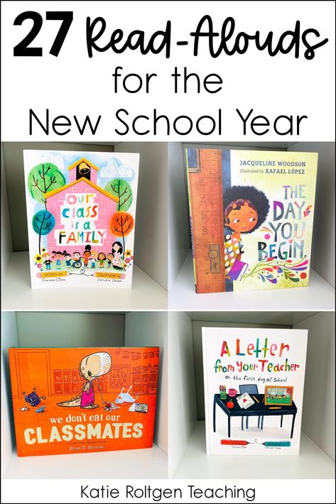 To have a good relationship with your students from the very beginning of the year, it’s important to build trust, understanding, and acceptance. To help you do this and get your new school year kicked off right, check out these 27 different read-alouds to get your new students setting goals, building relationships, having positive attitudes, and just being excited about being back in school! Preschool 1st Week Of School Activities, 1st Grade Read Alouds, First Day Read Alouds 3rd Grade, Kindergarten Read Alouds First Week, First Week Of School Ideas Kindergarten, 1st Grade Read Aloud Activities, First Day Of School Books 3rd Grade, Back To School Read Alouds 3rd Grade, 1st Grade First Week Of School