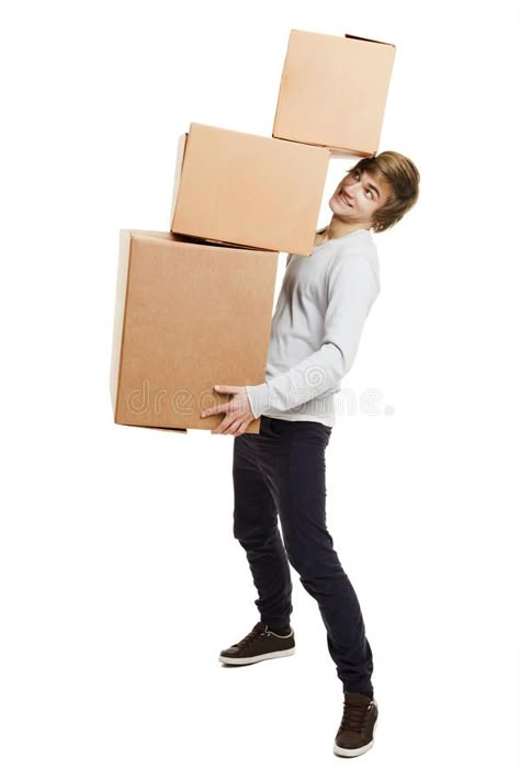 Holding Box Reference Drawing, Holding A Box Reference, Holding Gift Pose Reference, Holding Box Pose, Holding Box Reference, Holding Paper Reference, Free Moving Boxes, Simple Poses, Moving Hacks Packing