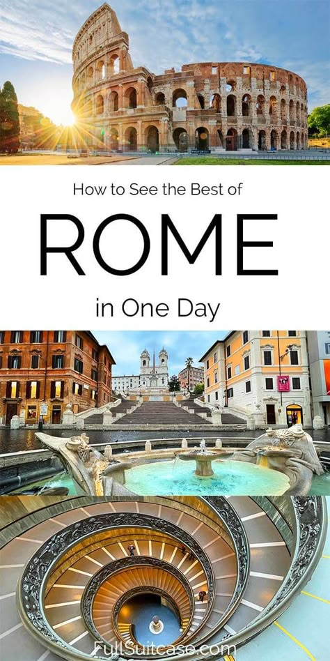 How to see the best of Rome in one day. 1-day itinerary for Rome, Italy. 1 Day In Rome Italy, Rome 1 Day Itinerary, Rome In Two Days, 4 Days In Italy, 1 Day In Rome, Italy Interrail, One Day In Rome, Greek Cruise, Map Of Rome