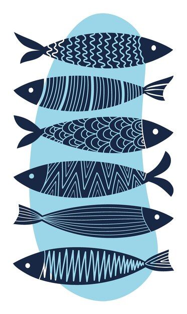 Vector collection of fish drawn in scrib... | Premium Vector #Freepik #vector #ocean #water #nature #sea Fish Motif Design, Natural Motifs Design, Nature Ocean, Nature Sea, Fish Art Illustration, Fish Pattern Design, Fish Pictures, Fish Illustration Art, Fish Pattern