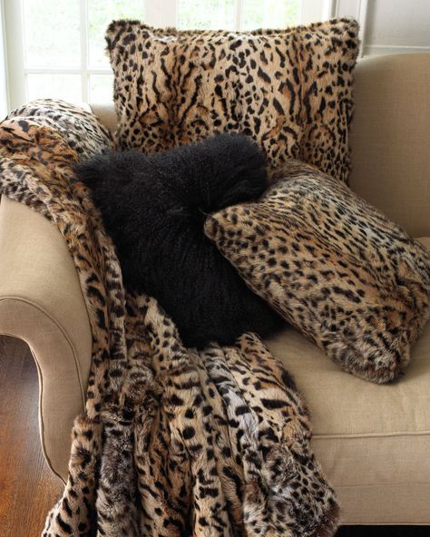 .. Animal Print Furniture, Leopard Print Pillows, Leopard Pillows, Animal Print Decor, Fur Pillow, Animal Print Fashion, Fur Throw, Pillows And Throws, Wool Pillows