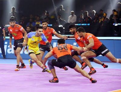 Hyderabad, Nov 22 (IANS) The Tamil Thalaivas put up a clinical performance to defeat U Mumba 34-20 in the vivo Pro Kabaddi League Season 9 at the Gachibowli Indoor Stadium here on Tuesday. Captain Sagar led from the front with 8 tackle points, meanwhile, Ajinkya Pawar chipped in with 5 raid points. The two sides […] Tamil Thalaivas, Pro Kabaddi League, Hyderabad, Victorious, Two By Two, In This Moment, Led, Stars, Quick Saves