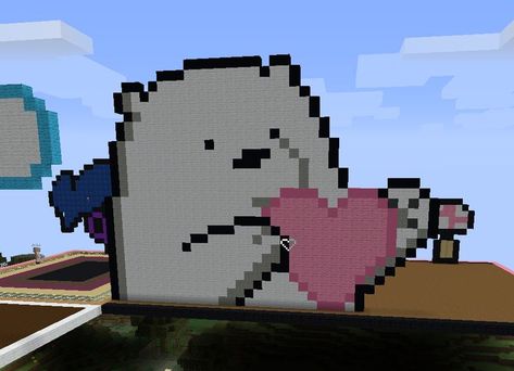 Pixelart Minecraft, Minecraft Valentines, Minecraft Statues, Easy Minecraft Houses, Minecraft House Tutorials, Cool Minecraft Creations, Cute Minecraft Houses, Minecraft Inspo, Hello Kitty Characters