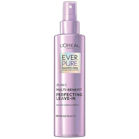 Amazon.com : L’Oréal Paris Sulfate Free Moisture 21-in-1 Leave-In Conditioner for Dry Hair, EverPure, 6.8 fl oz (Packaging May Vary) : Beauty & Personal Care Leave In Conditioner Spray, Detangler Spray, Rose Extract, Heat Protectant, Almond Blossom, Makeup Tips And Tricks, Moisturizing Shampoo, Frizz Control, Hair Routine