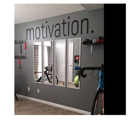 Gym Decorating Ideas, Poster Workout, Small Home Gyms, Gym Wall Stickers, Home Gym Basement, Small Home Gym, Workout Room Home, Home Gym Garage, Mini Gym