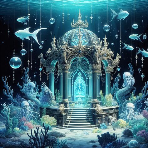 Mermaid Throne, Dream House Pictures, Castle Ideas, House Pictures, Palace Interior, Story Art, Under The Sea Theme, Throne Room, Pinterest Ideas