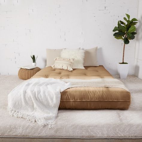 TruPedic Queen-size 10-inch Futon Mattress (Mattress Only) - On Sale - Bed Bath & Beyond - 20254412 Matress Ideas Floor Aesthetic, Matress Ideas Floor, Queen Size Futon, Queen Futon, Japanese Floor Mattress, Mattress On Floor, Sleep Sanctuary, Futon Mattress, Queen Mattress Size