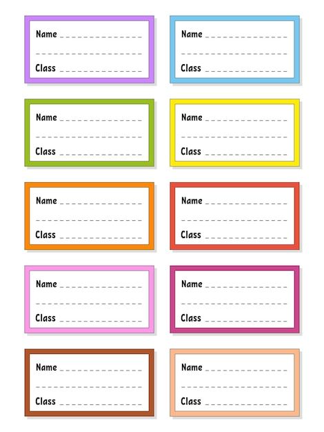 Notebook Name Labels Aesthetic, Classroom Subject Labels, Back To School Labels, School Labels Printables, Bright Stickers, Unicorn Topper, School Name Labels, Notebook Labels, Name Tag For School