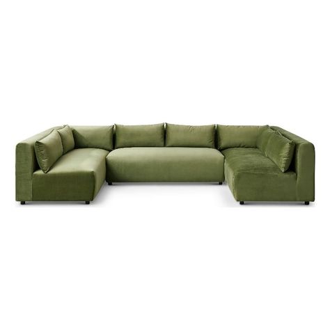 Glenmont Mid Century Modern Modular Olive Green Velvet Comfy Sectional Couch - Walmart.com Sofa Cognac, Comfy Sectional, Olive Sofa, Velvet Sofas, Olive Green Velvet, Contemporary Sectional, Corner Sectional Sofa, Velvet Sectional, Modular Couch