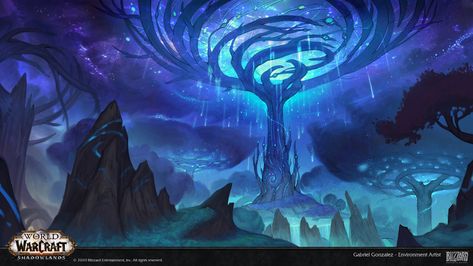 Magical Tree, Warcraft Art, Blizzard Entertainment, Fantasy Forest, Fantasy Setting, Fantasy Places, Wow Art, Environment Design, Fantasy Games