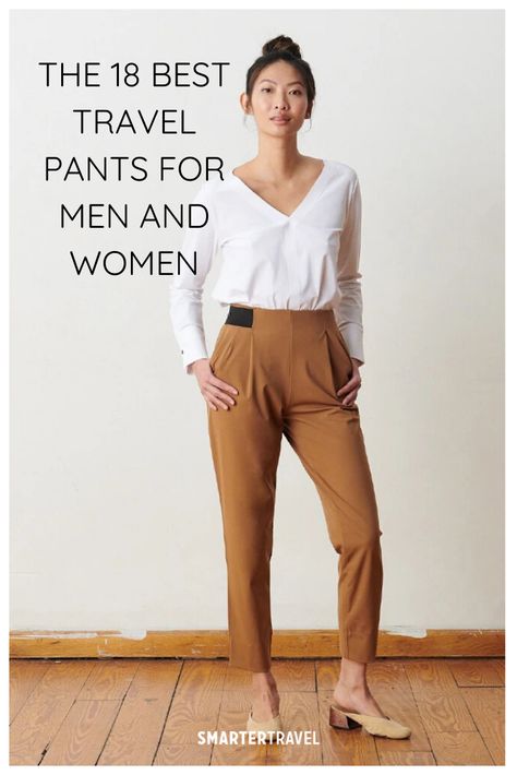 Most Comfortable Pants, Travel Trousers Women, Comfortable Pants For Women Casual, Womens Travel Pants, Comfortable Pants For Women, Wrinkle Free Travel Clothes For Women, Travel Pants Outfit, Summer Pants Outfits Casual, Casual Pants Outfit For Women