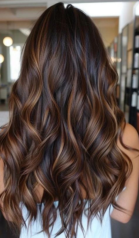 29 Cinnamon Balayage Hair Ideas That Are Perfect for a Fiery Transformation Mocha Beige Balayage, Carmel Ombre Brunettes, Blonde Balayage On Latina, Brown On Brown Hair, Brunette Balayage Hair Winter, Honey Blonde Balayage On Black Hair, Cinnamon Balayage Hair, Dark Brown Hair With Caramel Balayage, Dark Balayage Brunette