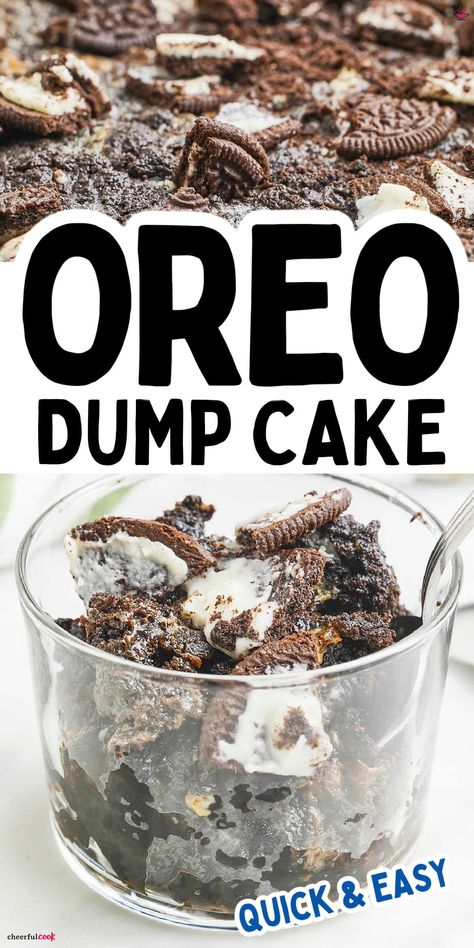 Oreo Dump Cake Recipes, Oreo Dump Cake, Oreo Dessert Recipes, Dump Cake Recipe, Comfort Desserts, Poke Cake Recipes, Chocolate Oreos, Oreo Dessert, Oreo Cake