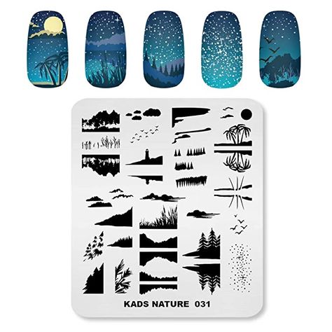 Nature Template, Bright Nail Designs, August Nails, Nail Art Images, Nail Stencils, Nail Art Stamping Plates, Nail Stamping Plates, Stamping Nail Art, Diy Nail Art