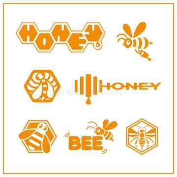 Set of Honey Labels, Badges and Design Elements Stock Illustration - Illustration of label, bumblebee: 43072319 Honey Bee Logo, Honey Labels, Bee Games, Logo Bee, Honey Products, Honey Logo, Wallpaper Crafts, Honey Label, Bee Logo