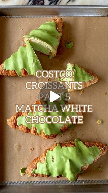 Sabrina Stavenjord on Instagram: "Matcha white chocolate croissants 🍵🥐‼️  4 store-bought croissants 1 cup mascarpone cheese 1 cup heavy cream 7 Tbsp icing sugar (or to taste, depends on the bitterness of your matcha) 1 1/2 tsp matcha 1/4 tsp salt 2 oz melted white chocolate  White Chocolate Dip 4.5 oz white chocolate 1/4 tsp matcha powder  Bake croissants 300F for 10 mins to crisp up then cool completely before filling. Chill filled croissants for 15 mins to set white chocolate dip." Filled Croissants, Matcha Green Tea Recipes, Matcha White Chocolate, Chocolate Croissants, Melted White Chocolate, Chocolate Dip, Green Tea Recipes, Melting White Chocolate, Chocolate Croissant