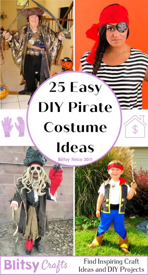 25 Last Minute DIY Pirate Costume Ideas 2022 Diy Pirate Clothes, Pirate Dress Up Women, Pirate Diy Costume Kids, Diy Kids Pirate Costume Girl, Homemade Pirate Costume For Kids, Diy Pirate Costume For Women Plus Size, Pirate Cosplay Diy, Pirate Costume Kids Diy, Pirate Day At School Outfit