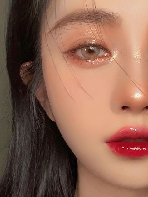 Teknik Makeup, Asian Makeup Looks, Mekap Mata, Korean Makeup Look, Peach Makeup, Soft Makeup Looks, Eye Makeup Looks, Korean Eye Makeup, Ulzzang Makeup