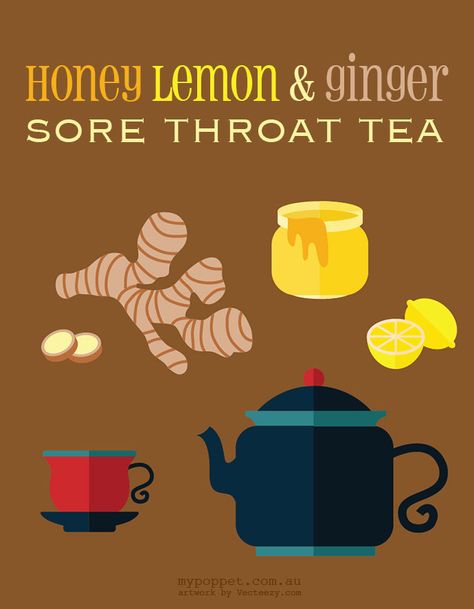 My Honey, Lemon & Ginger Sore Throat Tea Saves the Day - My Poppet Living Ginger Lemon Honey Tea Sore Throat, Honey Sore Throat Remedy, Sour Throat, Sore Throat Remedies For Adults, Strep Throat Remedies, Honey For Sore Throat, Throat Tea, Harry Potter Party Ideas, Sore Throat Tea