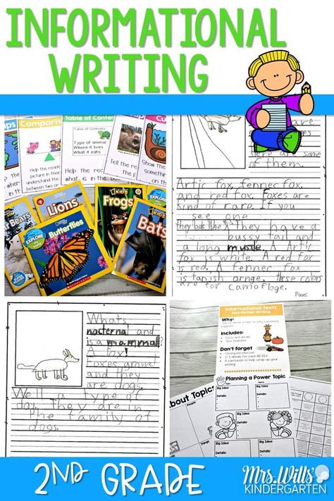 Informational writing in second grade. See how to teach writers' workshop in a 2nd grade classroom using our anchor charts and resources. #2ndgradewriting #informationalwriting #nonfictionwriting #2ndgrade #writingcurriculum Informational Writing 2nd Grade, Writing In First Grade, Informational Writing Anchor Chart, Teaching Informational Writing, How To Teach Writing, Information Writing, Teach Writing, Second Grade Writing, Writing Lesson Plans