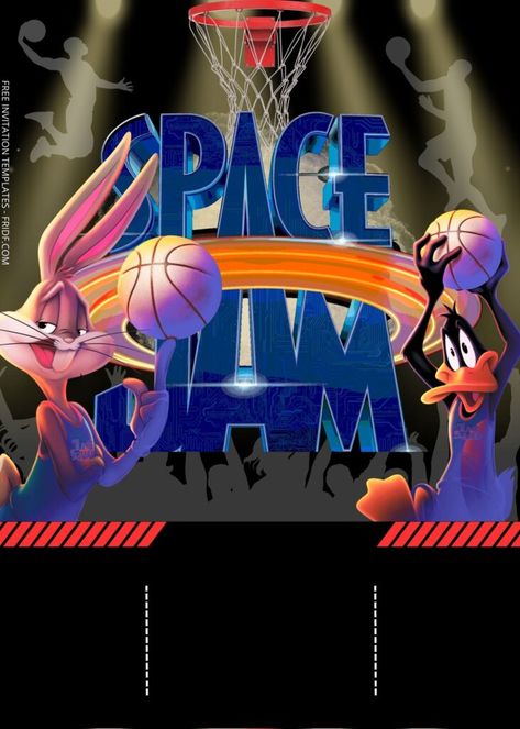 FREE Space Jam Basketball Birthday Invitation Templates - FRIDF - Download Free PDF Invitation Templates Space Jam Party, Space Jam Theme, Basketball Birthday Invitations, Homecoming 2024, Looney Tunes Space Jam, Basketball Theme Party, Invitation Layout, Basketball Birthday Parties, Birthday Party Venues